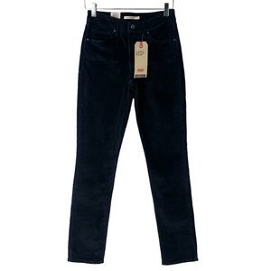 Levi's Classic Mid Rise Skinny Corduroy Jeans Womens Black Cord Pants Size 27